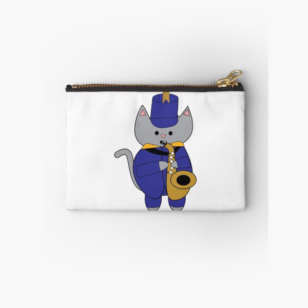Item preview, Cat Marching Band Saxophone Blue Yellow Gold Musician designed and sold by ValeriesGallery.