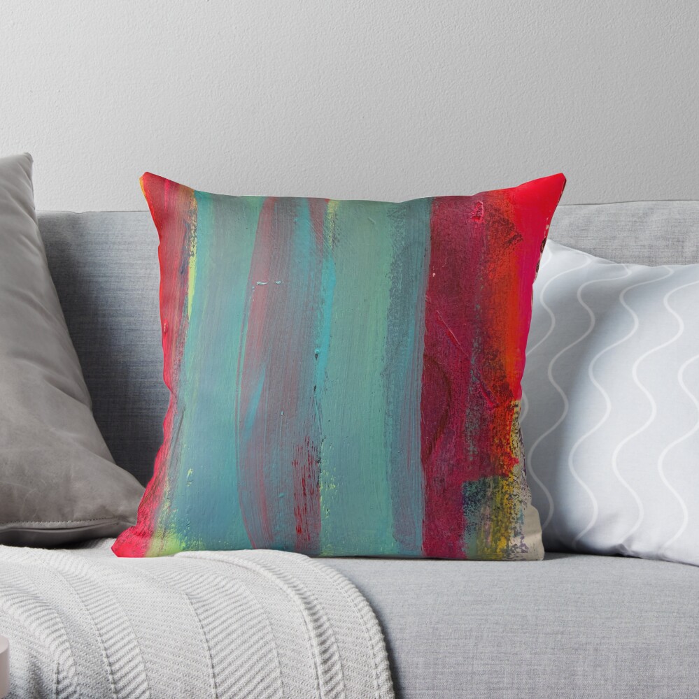 Neon Stripes Throw Pillow