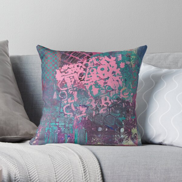 Grungy Pink Princess Throw Pillow