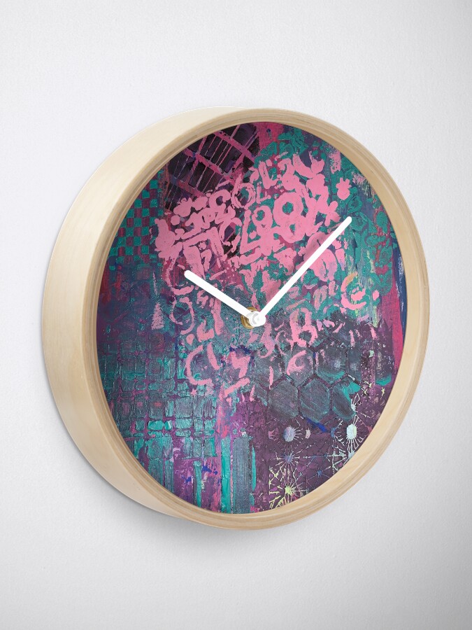 Alternate view of Grungy Pink Princess Clock