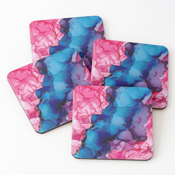 Item preview, Water and Roses: Original Abstract Alcohol Ink Painting designed and sold by herzart.