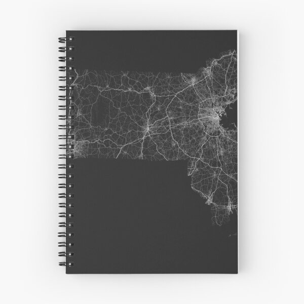 Item preview, Roads of Massachusetts. (White on black) designed and sold by Graphical-Maps.