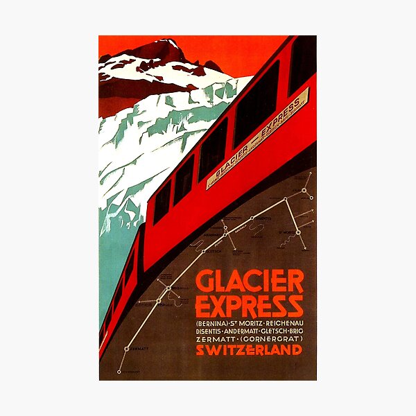 Item preview, Vintage Travel - Glacier Express designed and sold by Culturio.