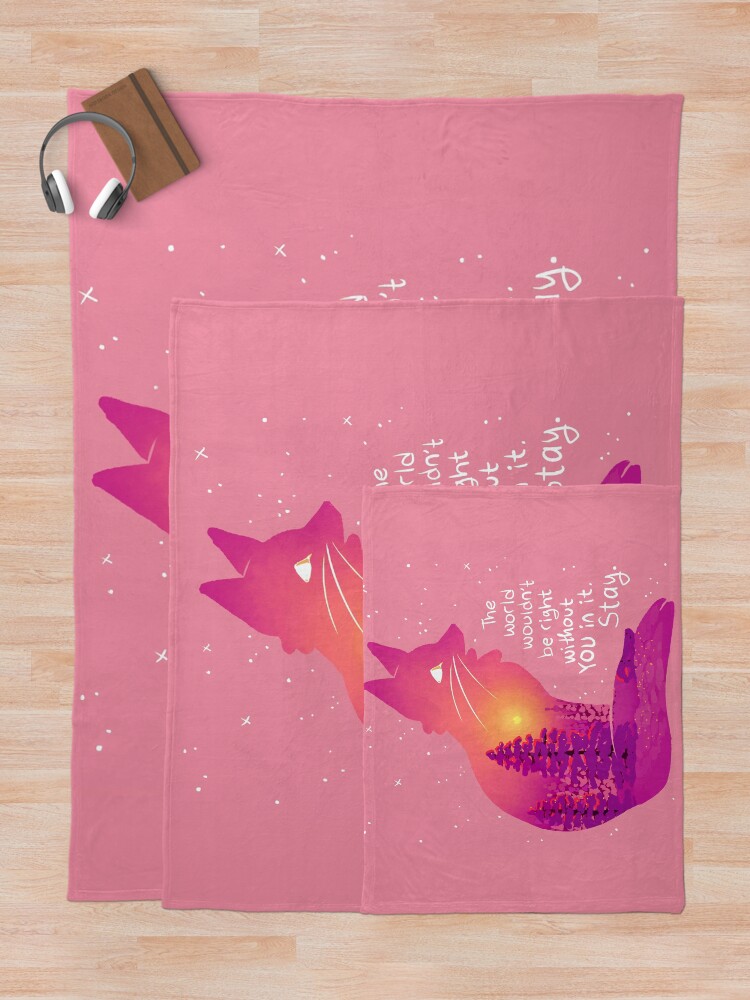 Alternate view of "The World Wouldn't Be Right Without You" Snowy Sunset Fox Throw Blanket