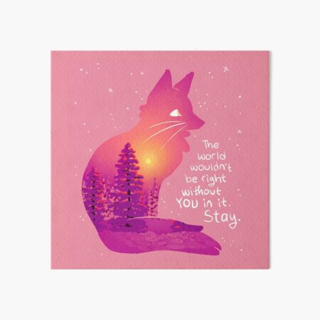 "The World Wouldn't Be Right Without You" Snowy Sunset Fox Art Board Print