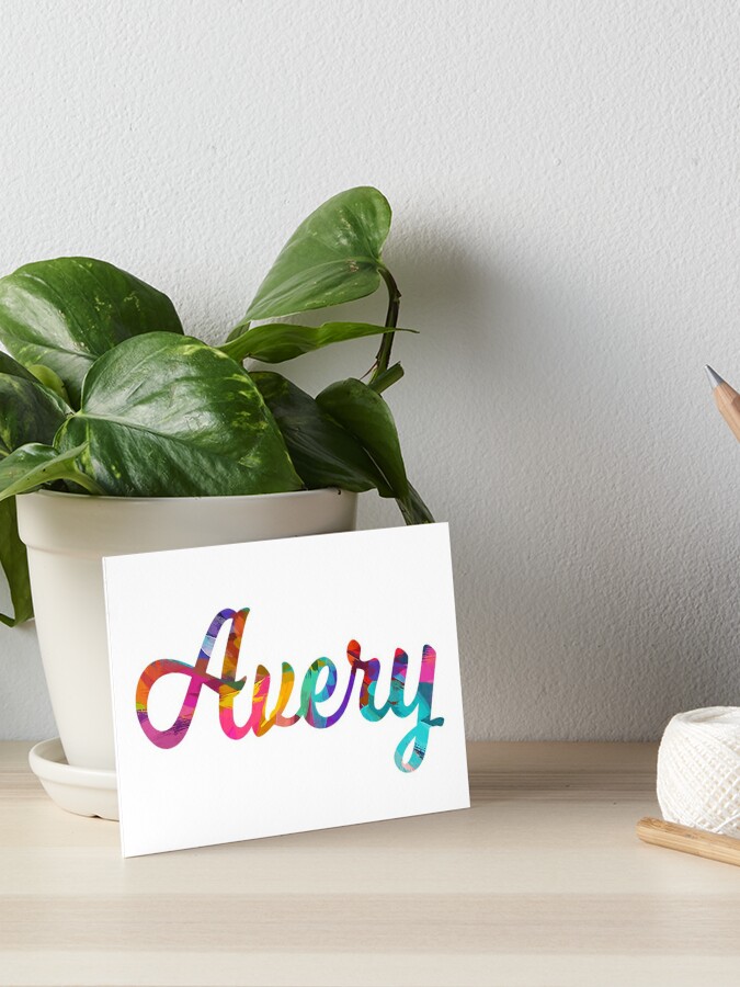 Avery abstract painting girl's name Sticker for Sale by ComicKitsch