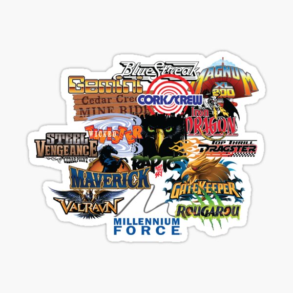 Cedar Point Roller Coaster Cluster Sticker