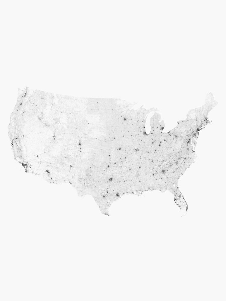 Roads of USA. (Black on white) by Graphical-Maps