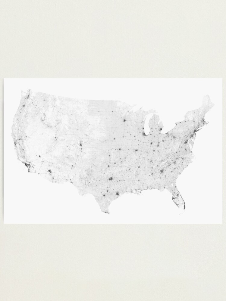 Alternate view of Roads of USA. (Black on white) Photographic Print