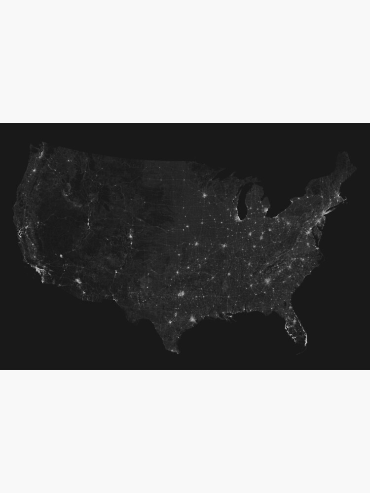 Roads of USA. (White on black) by Graphical-Maps