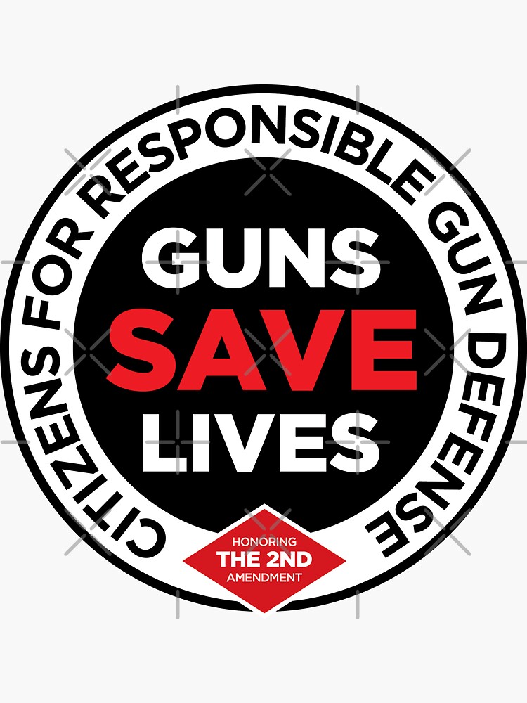 "Guns Save Lives" Sticker for Sale by Koleidescope Redbubble