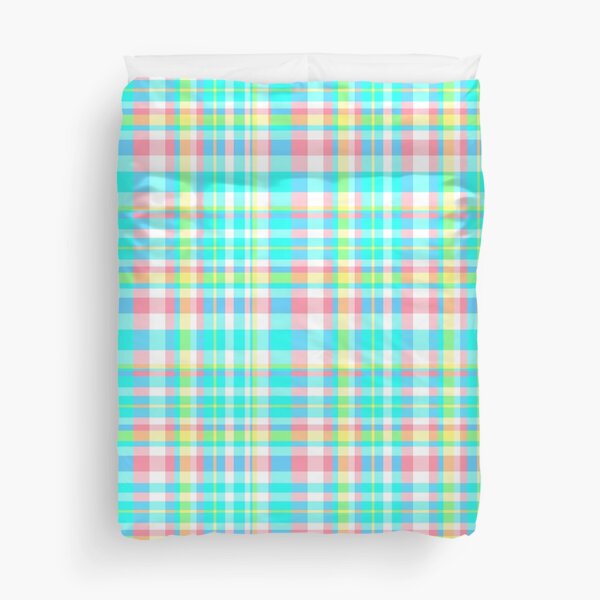 Item preview, Pastel Aqua Blue Pink Yellow Plaid Spring Preppy designed and sold by funnytshirtemp.