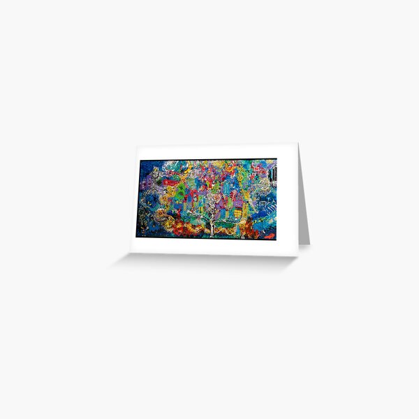 3D Layered Resin Landscape Art Coffee Table by Chicago Artist Gary Bradley Greeting Card