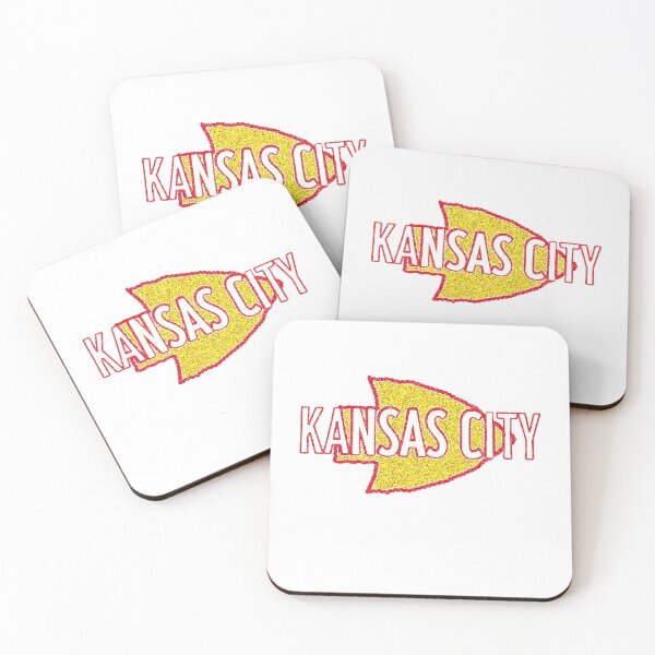 Kansas City Football with Arrowhead Coasters (Set of 4)