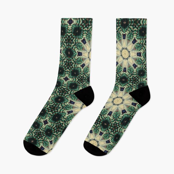 Item preview, Indian Pattern Teal Green Floral Peacock Feather Mandala  designed and sold by LEILA ART SPACE.