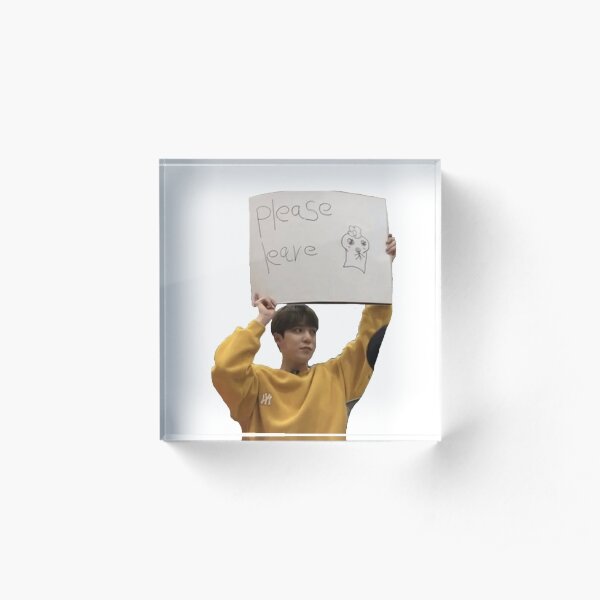 Cute Ateez Yunho Brown Hair Please Leave Acrylic Block
