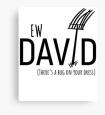 Ew David, There's Bug On Your Dress. Schitt's Creek's David Rose with a Pitch Fork in an Amish Field Canvas Print