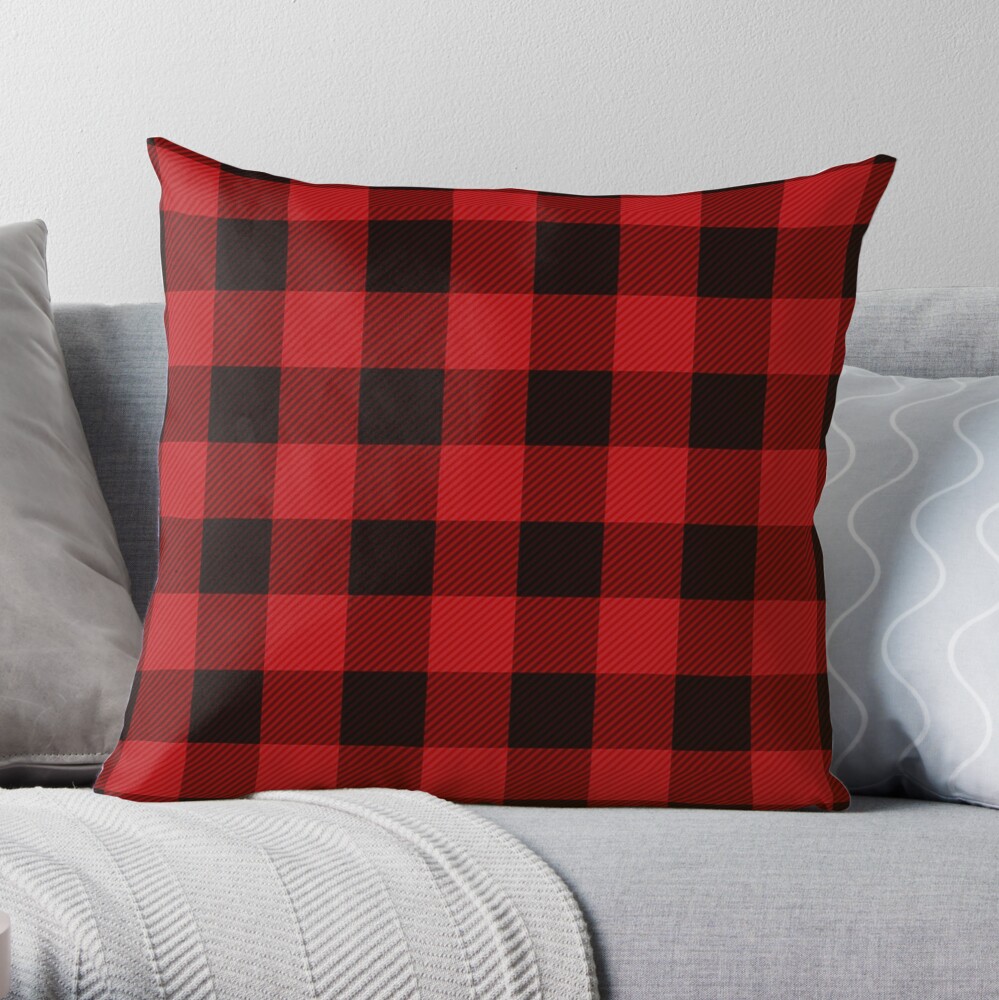 Large buffalo check outlet pillows