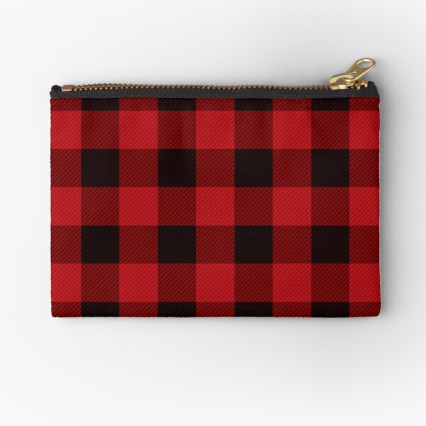 Country Christmas Cottage Primitive lumberjack Buffalo Plaid Zipper Pouch