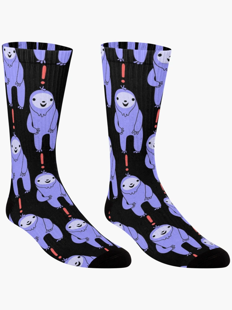 Thumbnail 3 of 5, Socks, Exclamation Point Sloth designed and sold by SubtleSplit.
