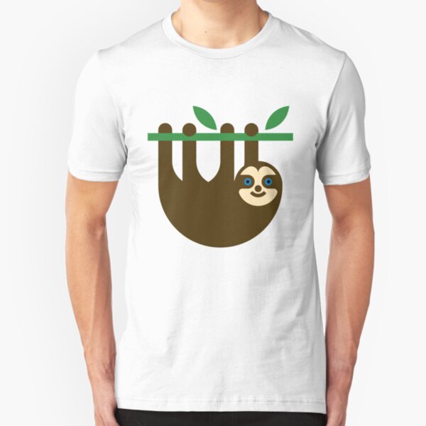 Cute Sloth Hanging on a Tree Slim Fit T-Shirt