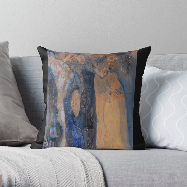 Acrylic Painting on Wood by Chicago Artist Gary Bradley Throw Pillow