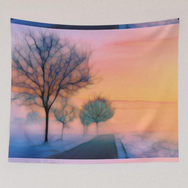 Item preview, Winter landscape road designed and sold by Red Witch Art.