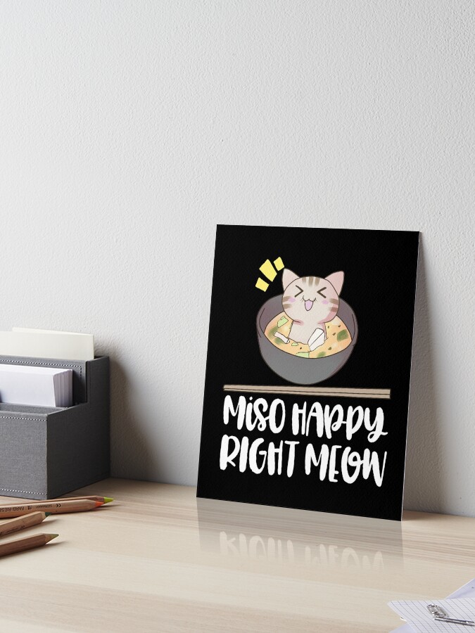 Miso Happy T-Shirt Cat Lover Gift Funny Pun