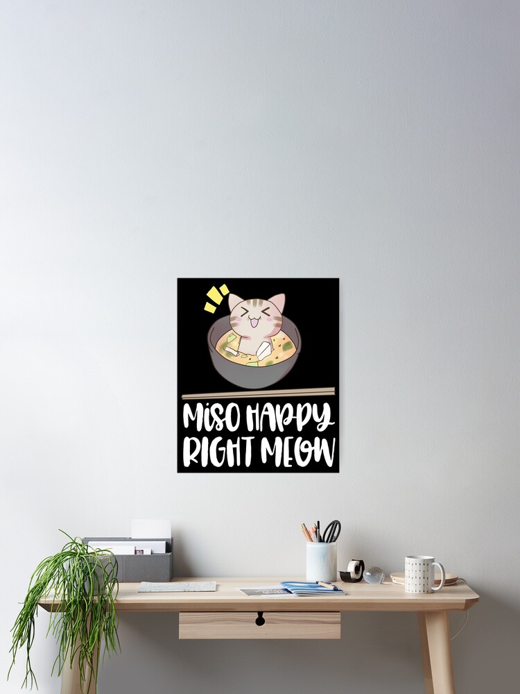 Miso Happy T-Shirt Cat Lover Gift Funny Pun