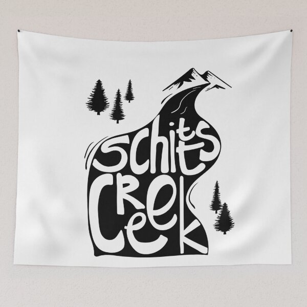 Item preview, Schitt's Creek hand lettering in Creek flowing from Mountains designed and sold by The-Goods.