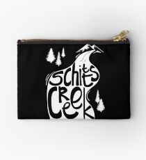 Schitt's Creek hand lettering in Creek flowing from Mountains Zipper Pouch