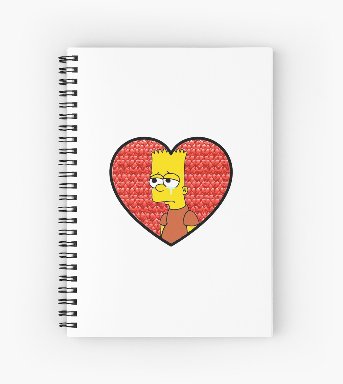 Cuaderno De Espiral Bart Con El Corazon Roto De Lewishansen97