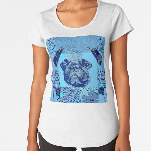 MOPS HUNDEWELPE Premium Rundhals-Shirt