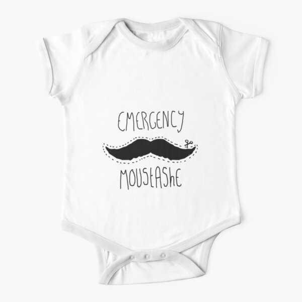 Emergency moustashe Short Sleeve Baby One-Piece