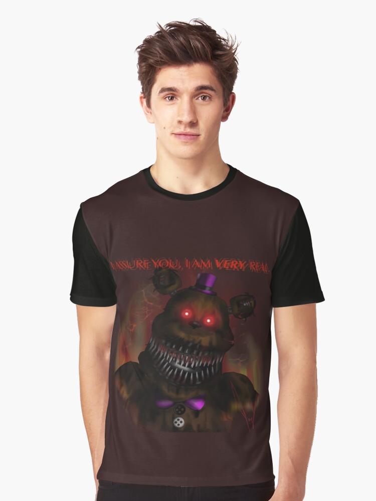 I am real” FNAF UCN Nightmare Fredbear Graphic T-Shirt for Sale by  terrieberrytont