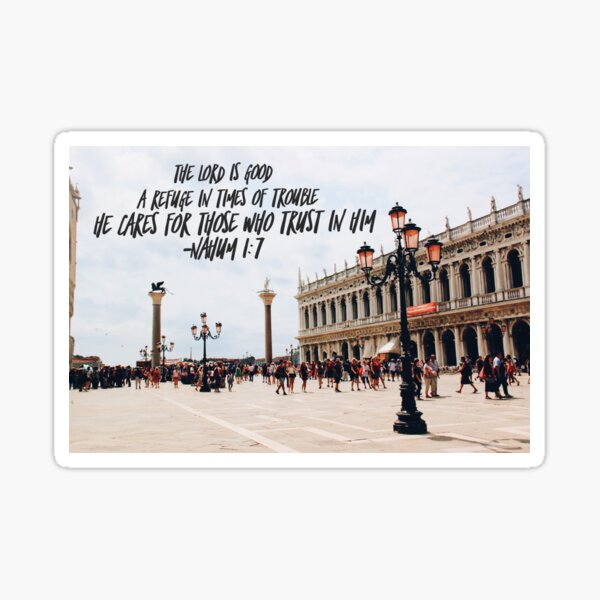 Item preview, Nahum 1:7 Bible Verse Venice (Photo Sticker/Card)  designed and sold by amarisng.