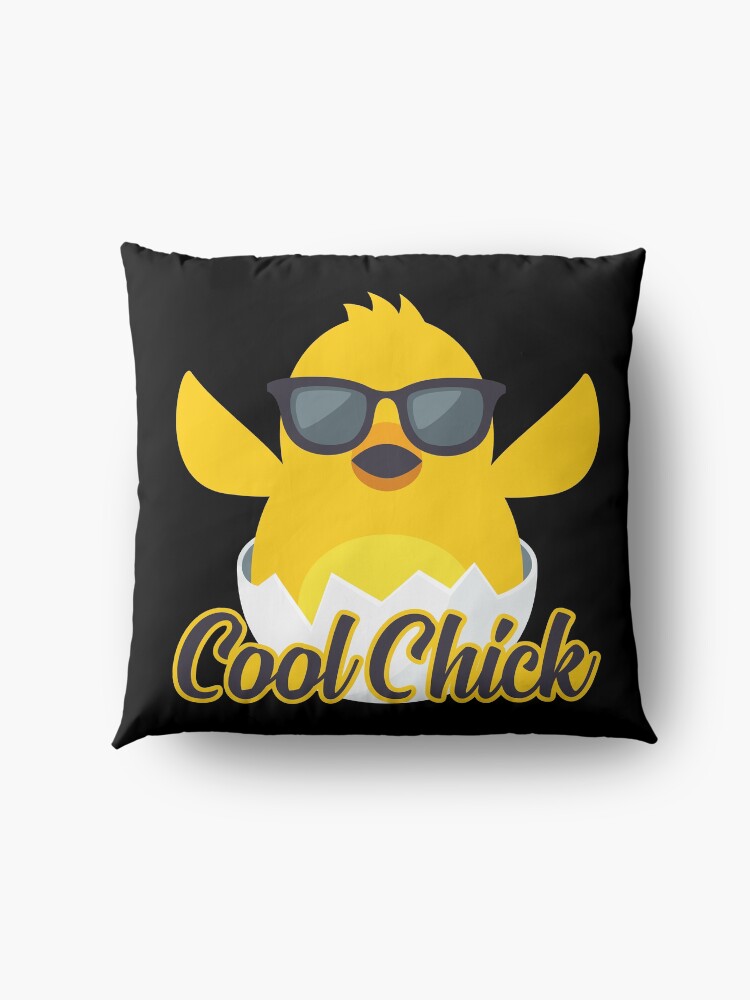 Alternate view of Cool Chick Emoji Meme Floor Pillow