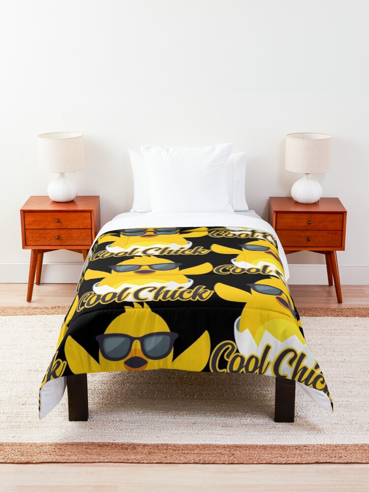 Alternate view of Cool Chick Emoji Meme Comforter