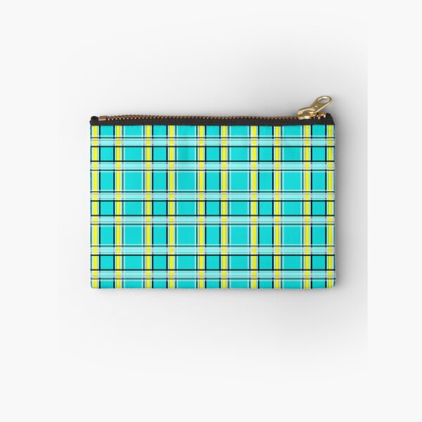 Item preview, Turquoise yellow plaid squared check checkered lines striped  designed and sold by fuzzyfox.