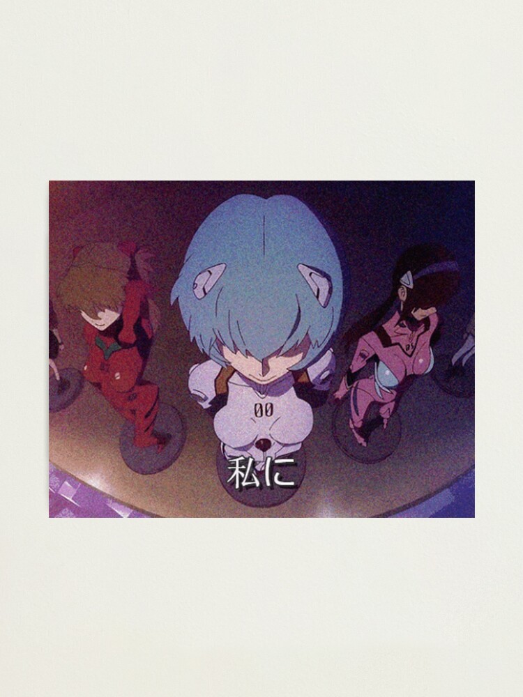 Fly Me To The Moon And Back Neon Genesis Evangelion Photographic Print By Outofstep Redbubble