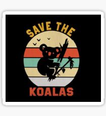 Save the Koalas Cute Retro Animal Lovers Sticker