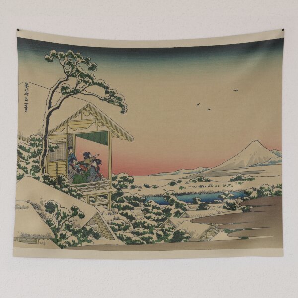 Item preview, Vintage Japan. Teahouse snowfall on Mount Fuji designed and sold by gtcdesign.