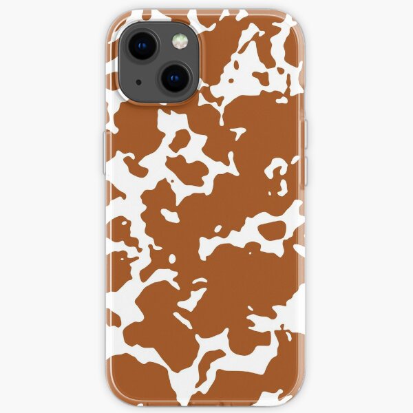 White & Brown Abstract Pattern iPhone Soft Case