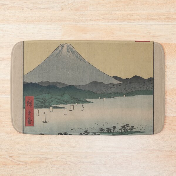 Item preview, Vintage Japanese print of Mount Fuji and the Suruga Bay sailboats. designed and sold by gtcdesign.