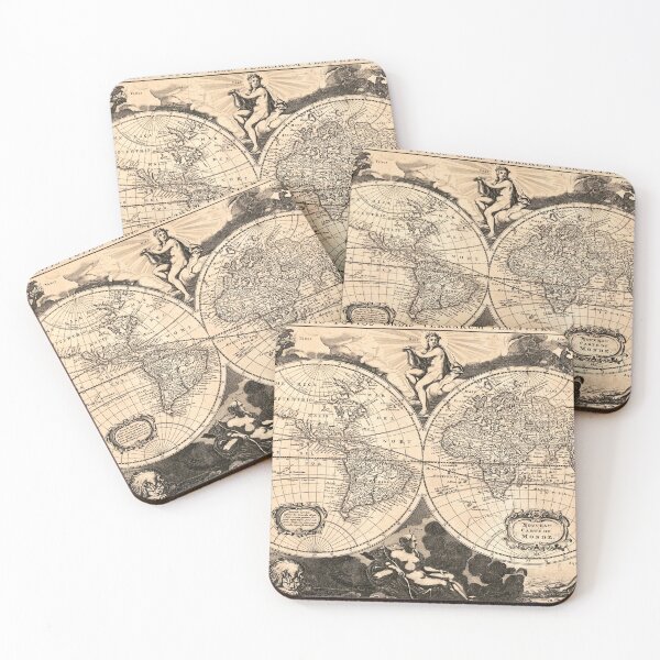Item preview, Vintage World Map Dated 1703 designed and sold by gtcdesign.