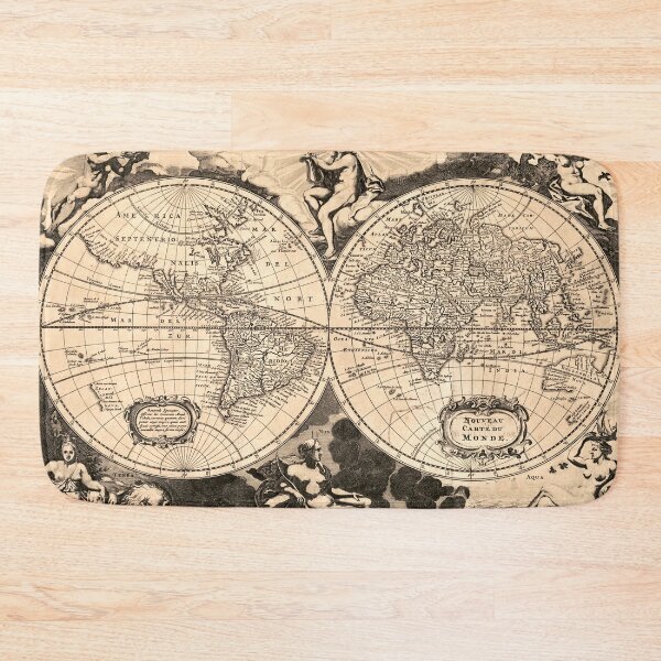 Item preview, Vintage World Map Dated 1703 designed and sold by gtcdesign.
