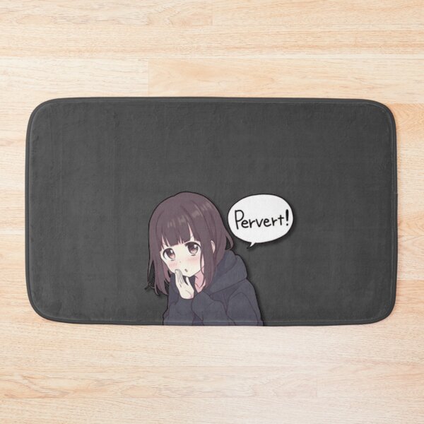 "pervert!" anime girl Bath Mat
