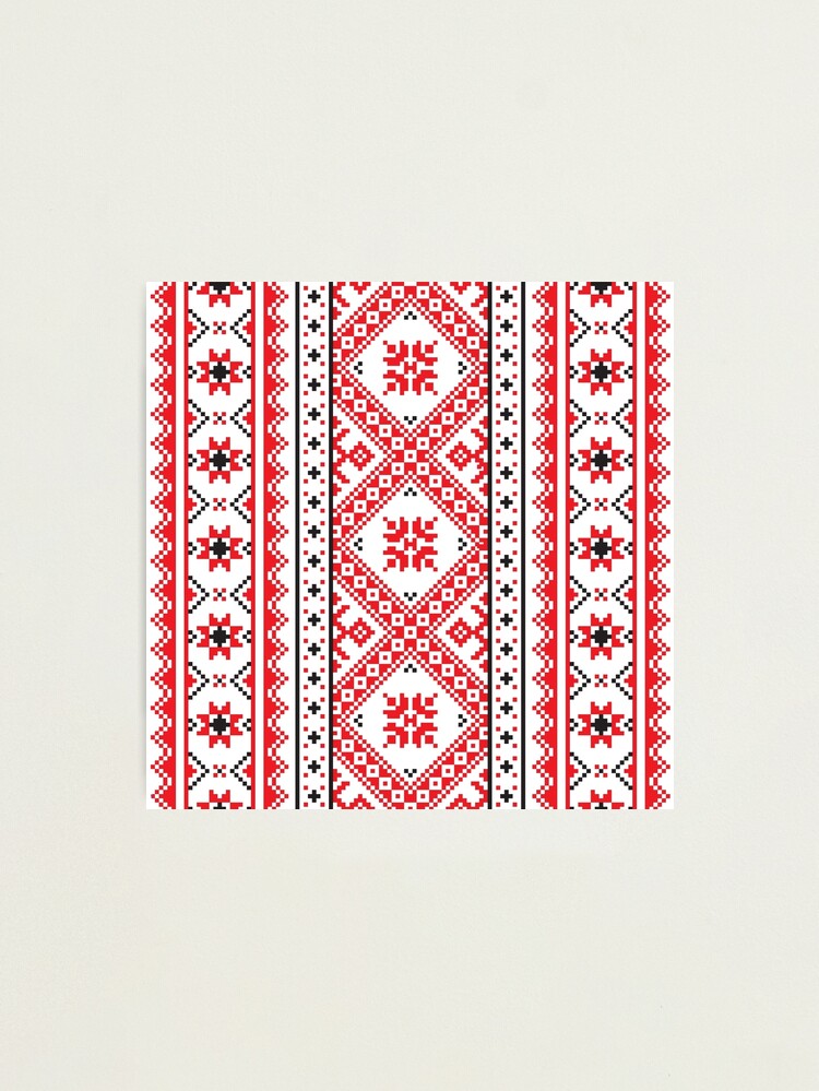 Alternate view of #Ukraine #Pattern - Ukrainian Embroidery: вишивка, vyshyvka #UkrainianPattern #UkrainianEmbroidery Photographic Print