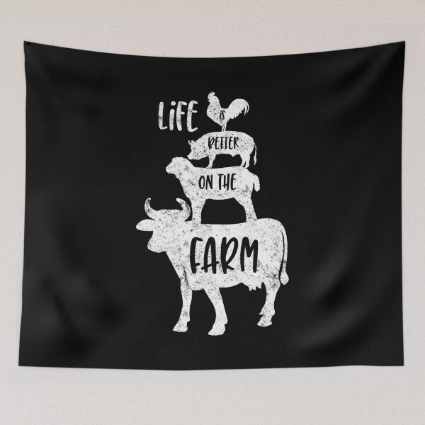 Item preview, Distressed Life is Better on the Farm Animals White designed and sold by LarkDesigns.