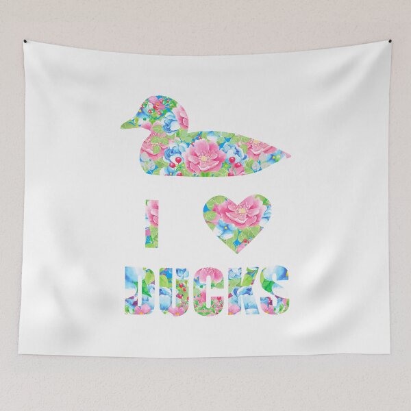 Item preview, I Love Ducks Floral Duck Lovers designed and sold by LarkDesigns.
